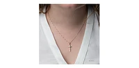 10K Yellow Gold 0.06 cttw  Diamond  Cross Pendant, 18"