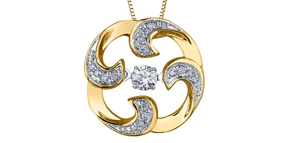 10K Yellow Gold 0.15 cttw Diamond Necklace