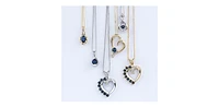 10K Gold 0.03 cttw Diamond and Sapphire Heart Pendant