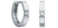 10K Gold 0.05 cttw Diamond Hoop Earrings - Yellow Gold