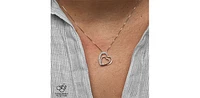 10K White Gold 0.05cttw  Diamond  Heart Pendant, 18"
