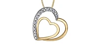 10K Yellow Gold 0.05cttw  Diamond  Heart Pendant, 18"