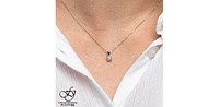 10K White Gold 0.06 cttw Diamond Illusion Set Solitaire Pendant, 18"