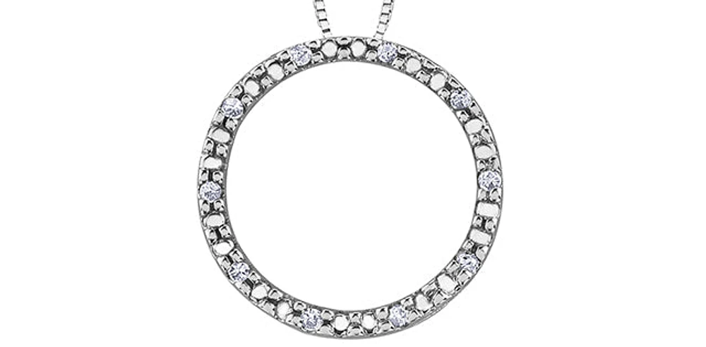 10K White Gold 0.05cttw Diamond Eternity Pendant - 18"