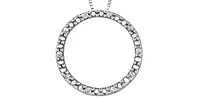 10K White Gold 0.05cttw Diamond Eternity Pendant - 18"