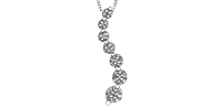 10K White Gold 0.04 cttw Diamond Journey Pendant, 18"