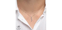 10K White Gold 0.04 cttw Diamond Journey Pendant, 18"