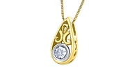 10K Yellow Gold 0.10 Diamond Solitaire Pendant - 18"