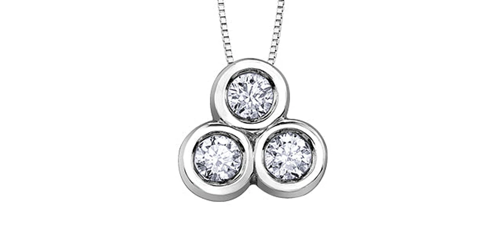 10K White Gold 0.25 cttw Diamond Pendant