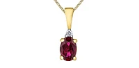 10K Yellow Gold Ruby and Diamond Necklace, 18"