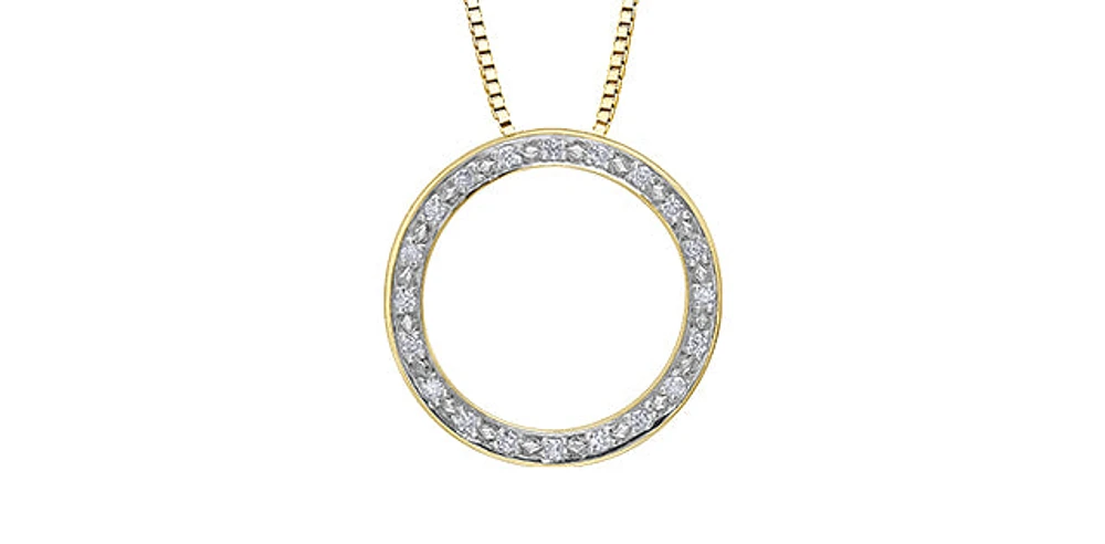 10K Yellow Gold 0.10cttw Diamond Pendant