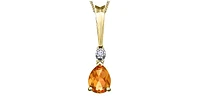 10K Yellow Gold cttw Diamond and Citrine Pendant