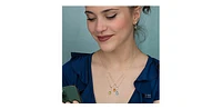 10K Yellow Gold 0.02 cttw Diamond and Garnet Pendant, 18"