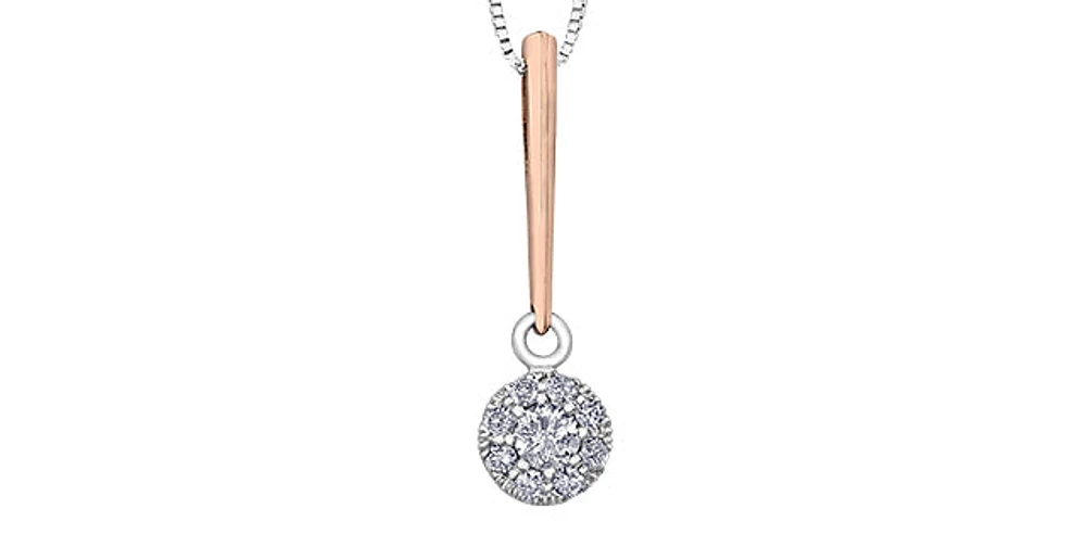 10K White and Rose Gold 0.13cttw Diamond Necklace
