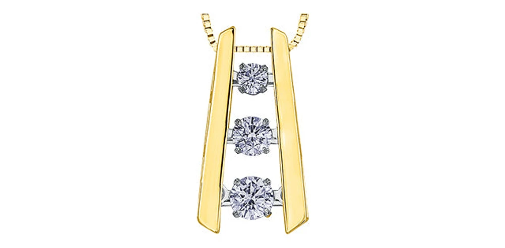 10K Yellow Gold 0.30 cttw Pulse Diamond Necklace