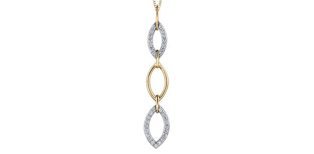 10K White and Yellow Gold cttw Diamond Pendant