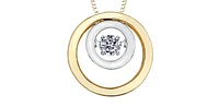 10K Yellow and White Gold 0.10 cttw Pulse Diamond Necklace