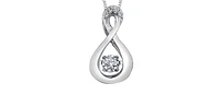 10K White Gold Diamond Pendant - 18 inches