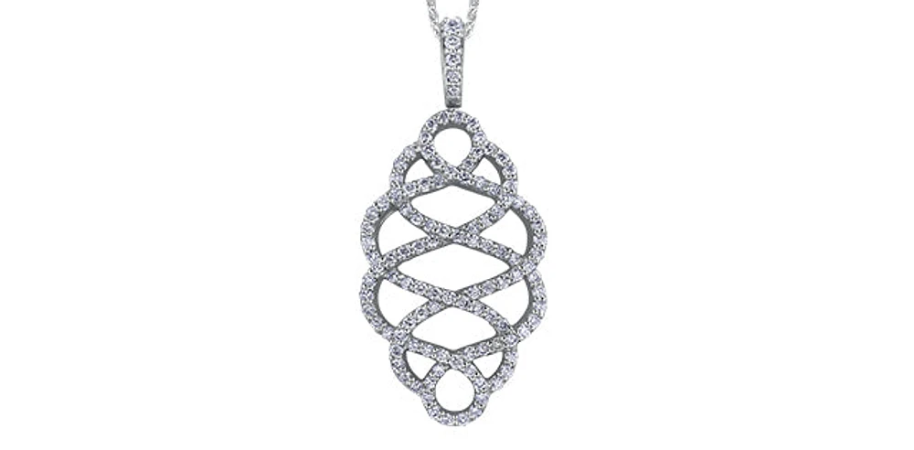 14K White Gold 0.40 cttw Diamond Pendant
