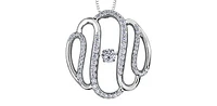 10K White Gold 0.40 cttw Diamond Pulse Pendant