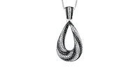 10K White Gold 0.45 cttw Diamond & Black Diamond Pendant
