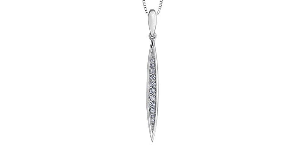 10K White Gold 0.07cttw Diamond Pendant