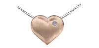 Sterling Silver & 10K Rose Gold 0.01cttw Diamond Necklace