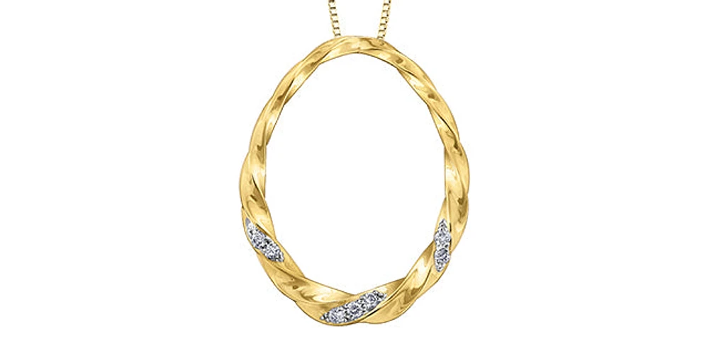 10K Yellow Gold 0.04 cttw Diamond Necklace