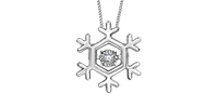 10K White Gold 0.02 cttw Canadian Diamond Snowflake Pulse Pendant, 18"