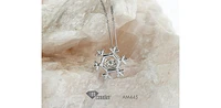 10K White Gold 0.02 cttw Canadian Diamond Snowflake Pulse Pendant, 18"