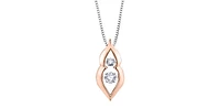 10K White and Rose Gold 0.20 cttw  Diamond  Pulse Pendant, 18"