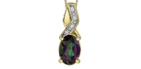 10K Yellow Gold Mystic Topaz & Diamond Necklace