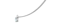 14K White Gold 2.11cttw Lab Grown Diamond Solitaire Necklace with Rolo Chain (Lobster Clasp) - Adjustable 16 - 18 Inches