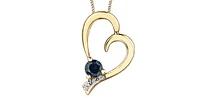 10K Yellow Gold Sapphire & Diamond Necklace