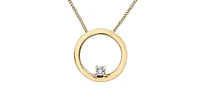 10K White and Yellow Gold 0.005 cttw Diamond Pendant