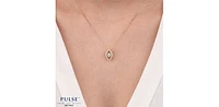 TRACKING - 10K Yellow Gold 0.06 cttw Diamond Pulse Pendant, 18"