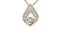 10K Yellow Gold 0.08cttw Diamond Pulse Necklace, 18"