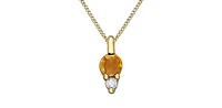 10K Yellow Gold Citrine and Diamond Pendant