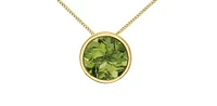 10K Yellow Gold 5mm Genuine Peridot Pendant, 18"