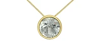 10K Yellow Gold 5mm Genuine Topaz Pendant