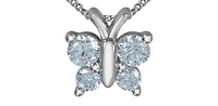 10K White Gold 0.34cttw Lab Grown Diamond Butterfly Necklace - 18 Inches