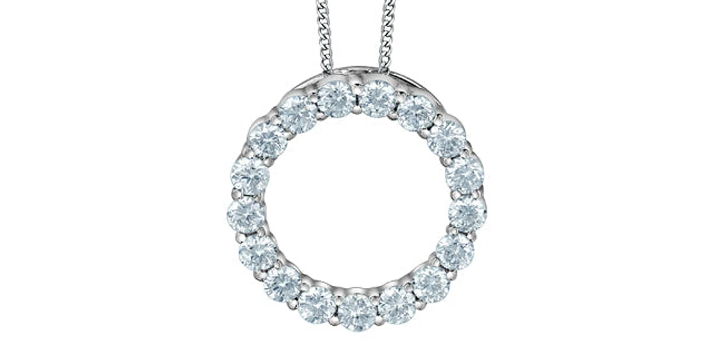 10K White Gold 0.50cttw Lab Grown Diamond Eternity Necklace - 18 Inches