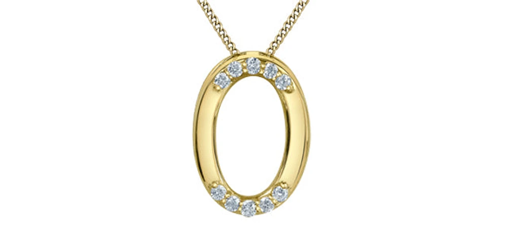 10K Yellow Gold 0.05cttw Lab Grown Diamond Necklace - 18 Inches