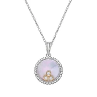 10K White Gold Floating Three-Diamond Pendant