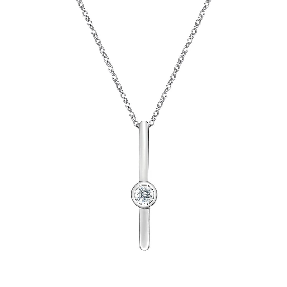 10K Gold Bezel-set Diamond pendant (no chain