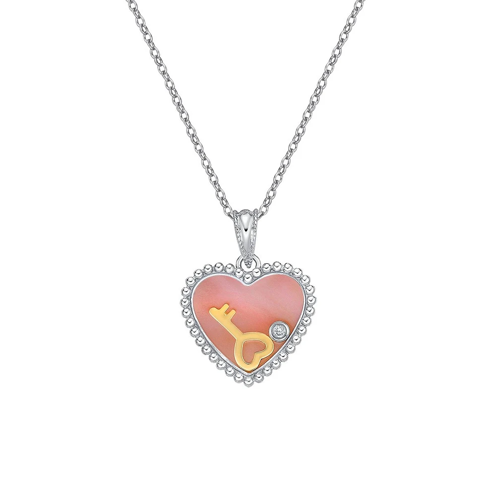10K Gold Floating Heart Diamond Pendant