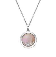 10K Gold Floating Circle Diamond Pendant