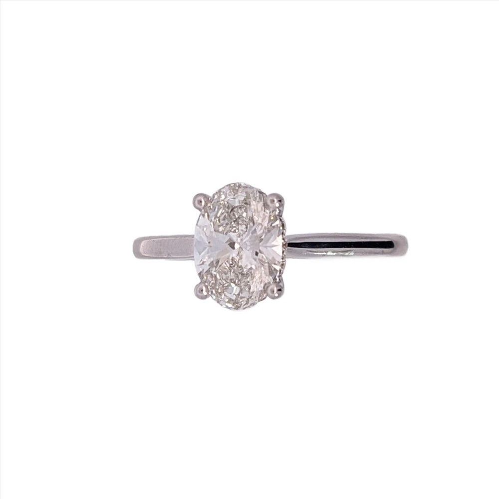 18K White Gold 1.24cttw Oval Lab Grown Diamond Solitaire Engagement Ring