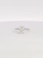 14K Gold Lab Grown Oval Diamond Engagement Ring - 4 /
