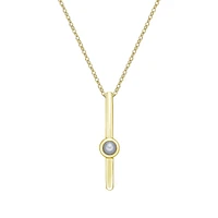 10K Yellow Gold Bezel-set Freshwater Pearl pendant (no chain)